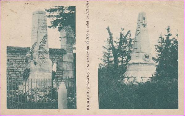 Le monument aux mort de 1870 et celui de 1914-1918